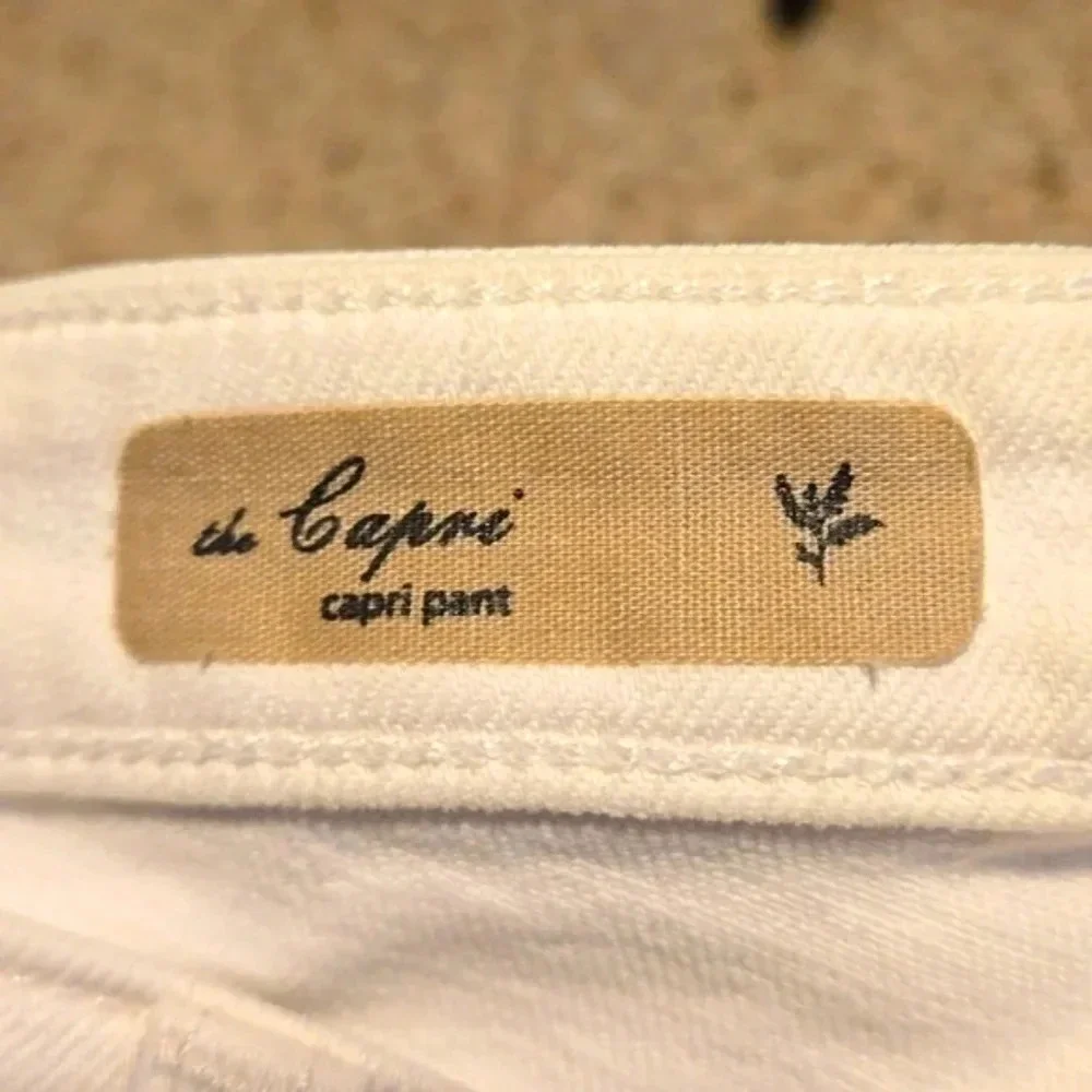 AG Adriano Goldschmied the Capri White Denim Capri 5-Pocket Jeans Women size 30
